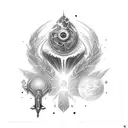 new moon and thunderbolt tattoo design idea