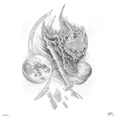 new moon and thunderbolt tattoo design idea