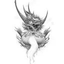 new moon and thunderbolt tattoo design idea