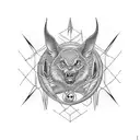 new moon and thunderbolt tattoo design idea