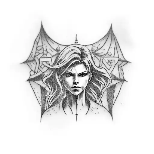 Create a tattoo featuring iconic characters from Resident Evil in a dark and mysterious setting tattoo design idea