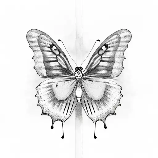 Butterfly and born sick tattoo design idea