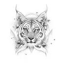 Forest, universe, forest animals, river,  tattoo design idea