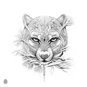 Forest, universe, forest animals, river,  tattoo design idea