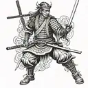 samurai full length tattoo design idea