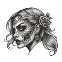 ambigram zombie face with beautiful woman face  tattoo design tattoo design idea
