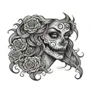 ambigram zombie face with beautiful woman face  tattoo design tattoo design idea