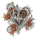 ekg lines mixed tattoo design idea