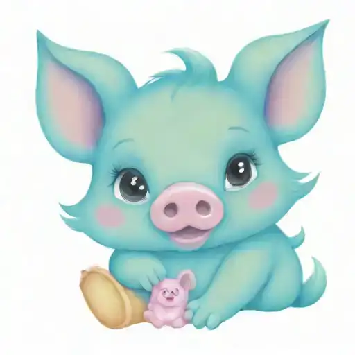 miss pig muppet baby pinup girl sitting tattoo design idea