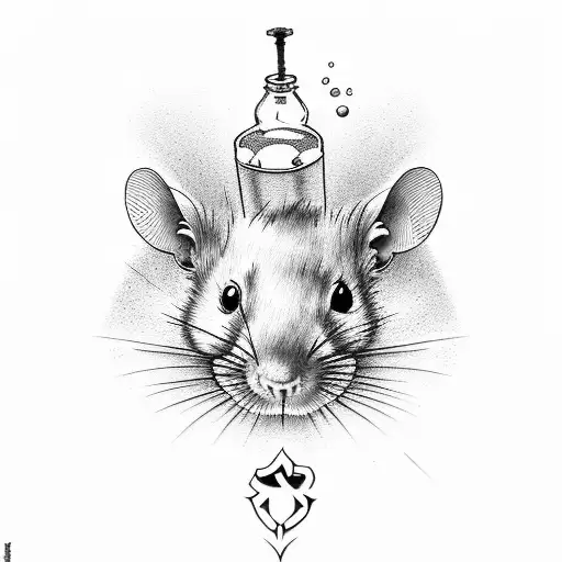 a beer a rat and the number eleven tattoo design idea