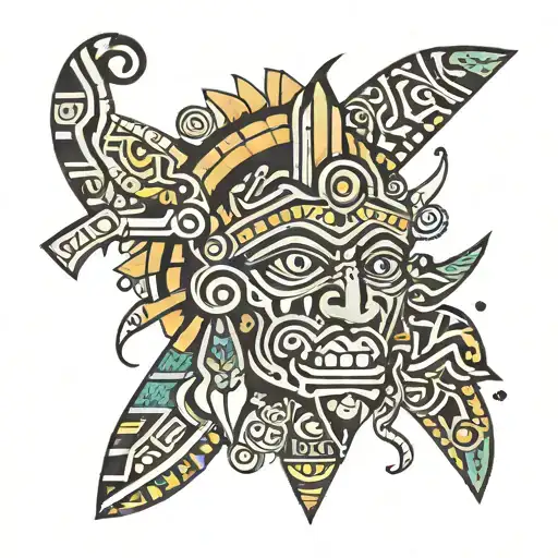 Aztec patterns inspired tattoo design idea