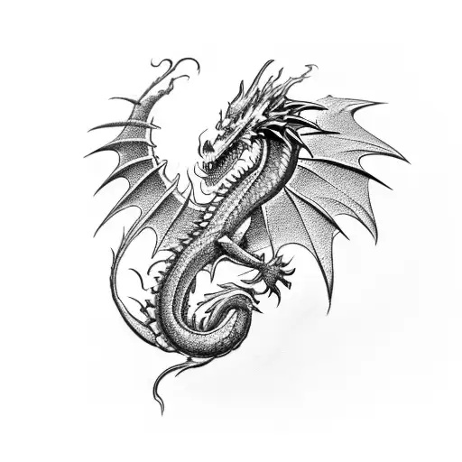 A quill pen transforming into a dragon as it touches the surface of a book tattoo design idea