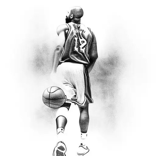 A portrait tattoo of Kobe Bryant wearing a Real Madrid jersey, paying tribute to the client's two passions. tattoo design idea