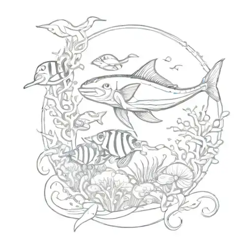 Sea life tattoo design idea