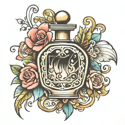 perfume bottle  tattoo design idea