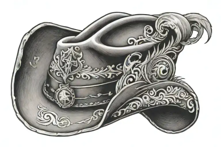 cowboy hat with Godspeed under it tattoo design idea
