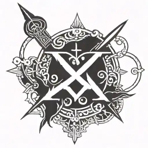 Chi Rho symbol combined tattoo design idea