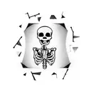 coffin with skeleton dancing on it tattoo design idea