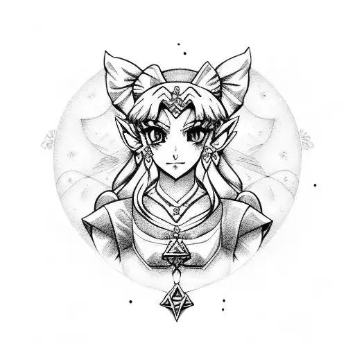 zelda sailor moon tattoo design idea
