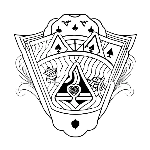 ace of hearts and ace of clubs cards tattoo design idea