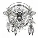 dreamcatcher in boho style, intergrate 28, daugther Sia, son Theo, husband Kaspar, dead beekeeper dad tattoo design idea