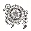dreamcatcher in boho style, intergrate 28, daugther Sia, son Theo, husband Kaspar, dead beekeeper dad tattoo design idea