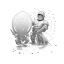 a father that will protect his son and show him the world. tattoo design idea