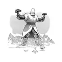 a father that will protect his son and show him the world. tattoo design idea