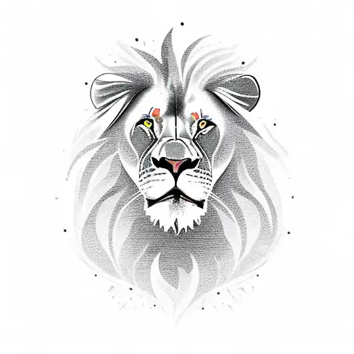 lion with a warrior tattoo design idea
