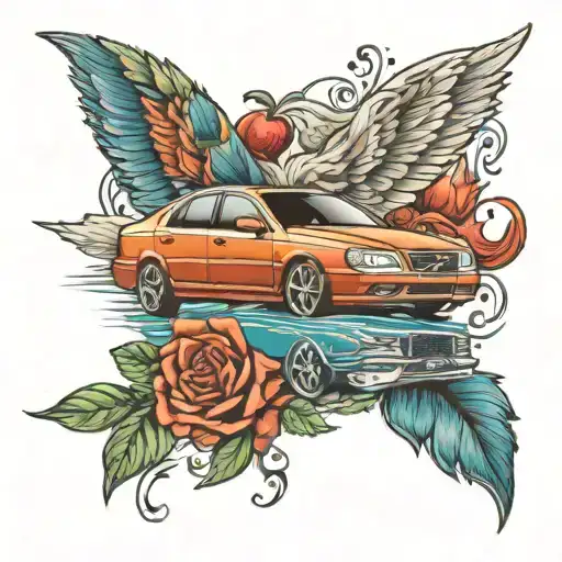 Volvo s60 sedan tattoo design idea
