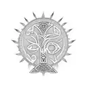Family tree with Maori-inspired symbols tattoo design idea