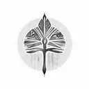 Family tree with Maori-inspired symbols tattoo design idea