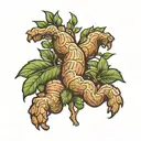 ginger root Resilience Strength enlightenment tattoo design idea