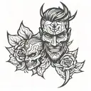 headshot symbol tattoo design idea