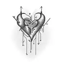 Heart with Spiked  tattoo design idea