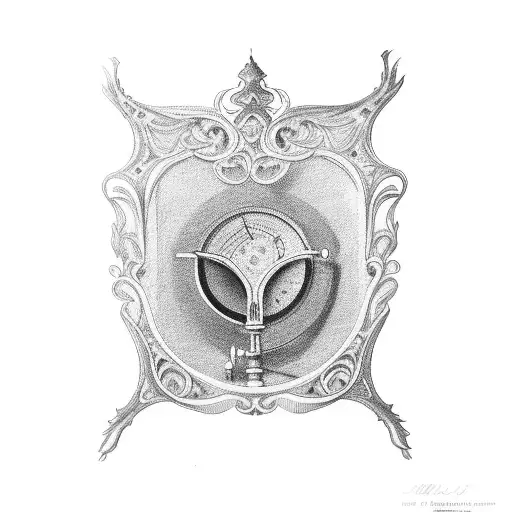 antique hand mirror tattoo design idea