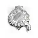 antique hand mirror tattoo design idea
