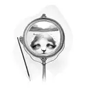 antique hand mirror tattoo design idea