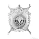 antique hand mirror tattoo design idea