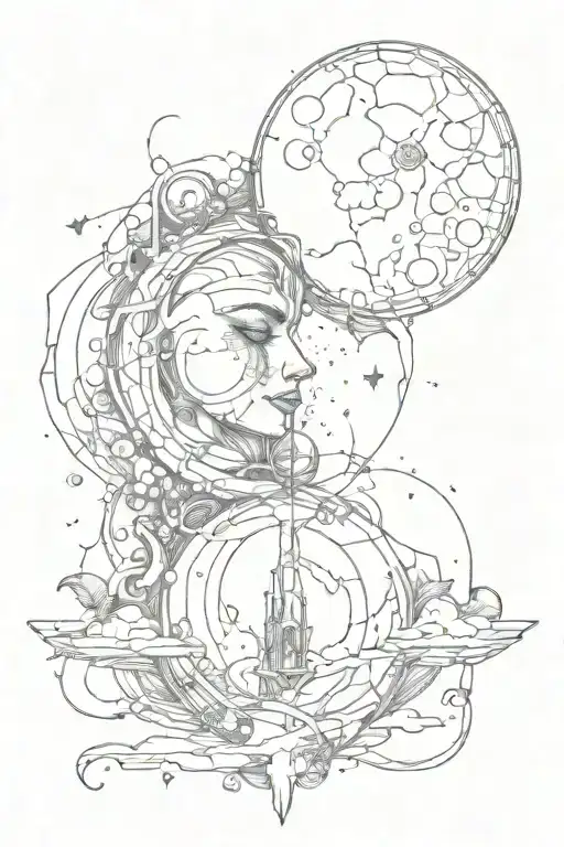 "There's a beauty in being broken" with moons going vertically tattoo design idea