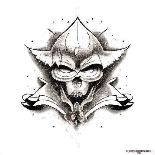  cat with angel wings tattoo design idea