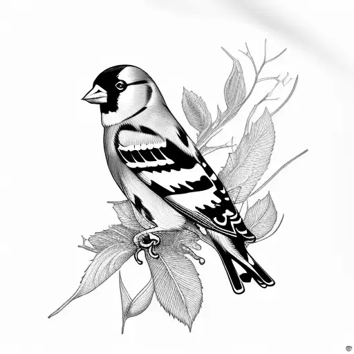 American Goldfinch tattoo design idea