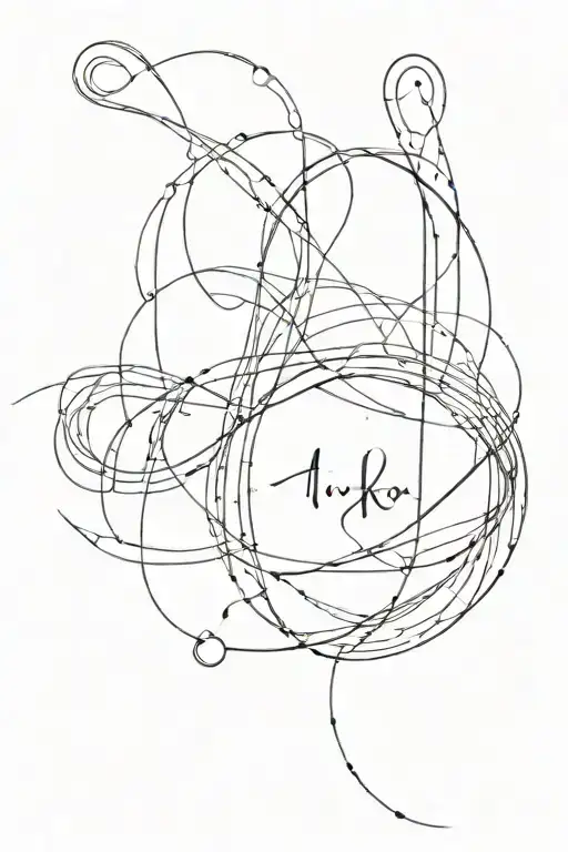 abstract calligraphy style tattoo design idea