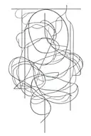 abstract calligraphy style tattoo design idea