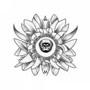 monkey daisy tattoo design idea