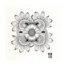 monkey daisy tattoo design idea