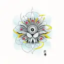 monkey daisy tattoo design idea