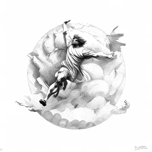 falling icarus tattoo design idea