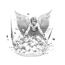 falling icarus tattoo design idea