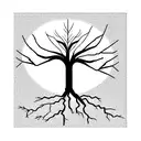 tree to heaven with roots to hell tattoo design idea